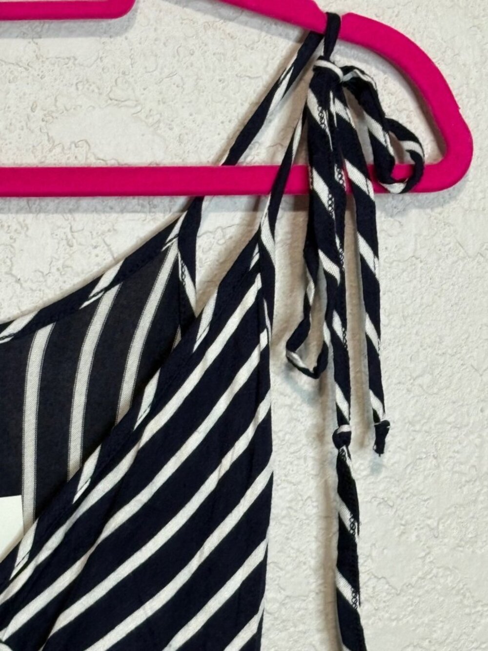 Striped Navy & White Maxi Dress With Adjustable Tie Straps XXS - Picture 6 of 12